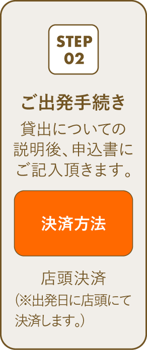 STEP02 ご出発手続き