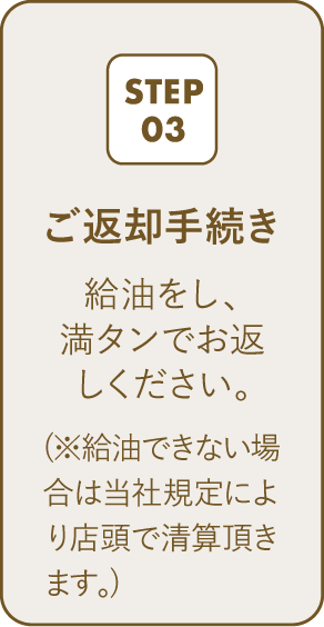 STEP03 ご返却手続き